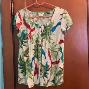 Women’s parrot print button down large